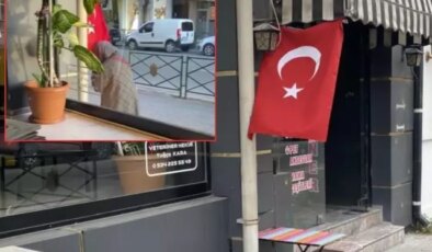 Türk bayrağını görüp yaptığıyla yürekleri ısıttı