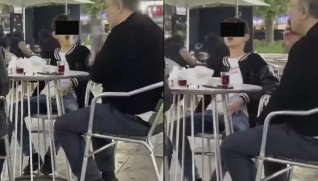 Vahim görüntüler! Küçücük çocuk ailesinin yanında sigara içti, bir de halka çıkardı