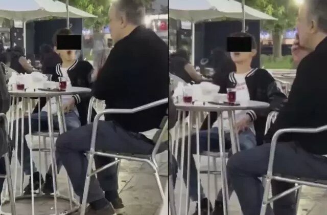 Vahim görüntüler! Küçücük çocuk ailesinin yanında sigara içti, bir de halka çıkardı