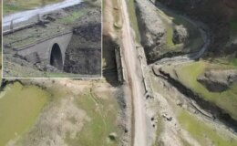 Sular çekildi, tarihi kalıntılar gün yüzüne çıktı