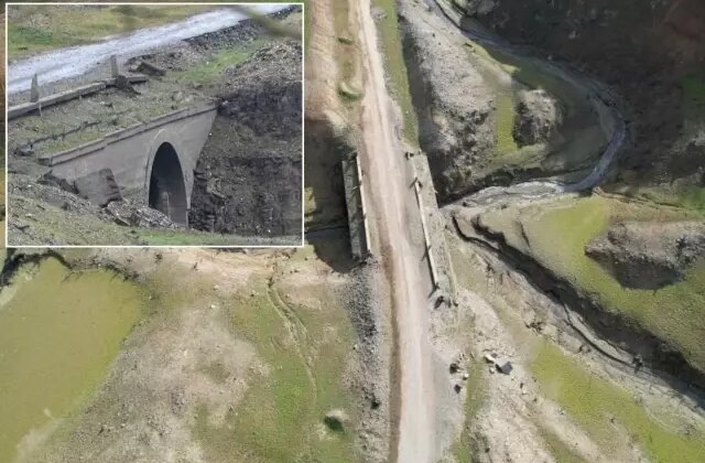 Sular çekildi, tarihi kalıntılar gün yüzüne çıktı