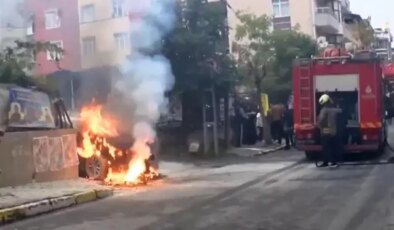 Yer altı elektrik kabloları patladı, otomobil alev topuna döndü
