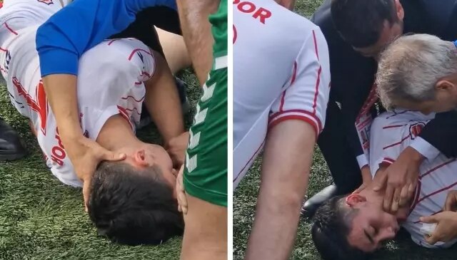 Yeşil sahada korku dolu anlar! Amatör maçta futbolcu bilincini kaybetti