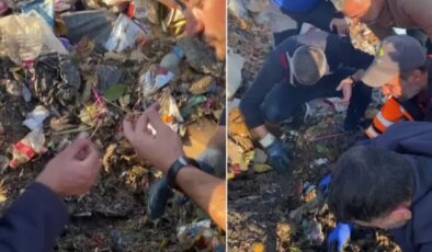 Yolda kaybettiği 10 yıllık birikimini 40 ton çöpün içinde buldular