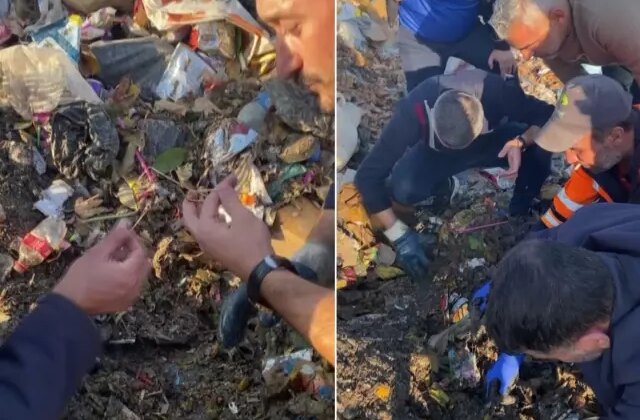 Yolda kaybettiği 10 yıllık birikimini 40 ton çöpün içinde buldular