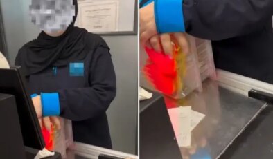 Zincir markette pes dedirten olay: Çalışan kayda alındığını fark edince kaçtı