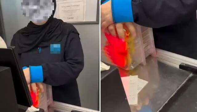 Zincir markette pes dedirten olay: Çalışan kayda alındığını fark edince kaçtı