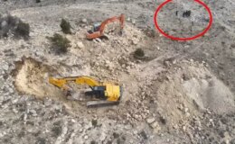 2 iş makinesiyle define arayanlara operasyon: 14 gözaltı