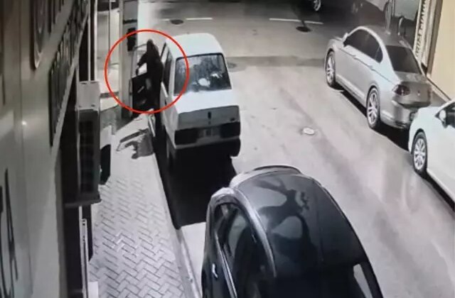 46 saniyede teybi söküp kaçtı, kameraya yakalandı