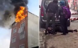 5 katlı binada çıkan yangında can pazarı! Camı kırıp aşağı atladı