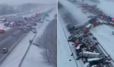 ABD’nin Indiana eyaletini kilitleyen kaza! 50 araç birbirine girdi