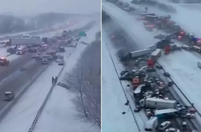 ABD’nin Indiana eyaletini kilitleyen kaza! 50 araç birbirine girdi
