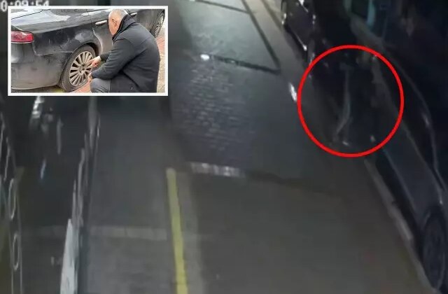 Alanya’da yaklaşık 20 aracın lastiklerinin kesilmesi güvenlik kamerasında