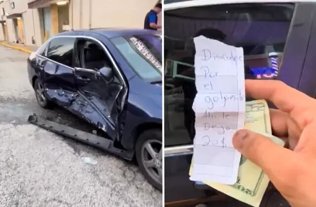 Arabayı hurdaya çevirip, 20 dolar bırakan adamın videosu viral oldu