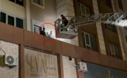 Pencereden çarşafla inerken gören hırsız sandı, gerçek çok başka çıktı