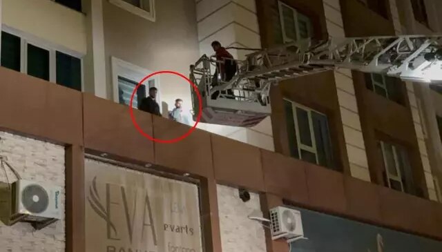 Pencereden çarşafla inerken gören hırsız sandı, gerçek çok başka çıktı