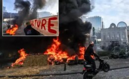 Avrupa sokakları yangın yeri! Binlerce çiftçi liderler zirvesini protesto etti