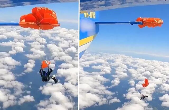 Avustralya’da nefes kesen olay: Paraşütçünün yedek paraşütü uçağın kuyruğuna takıldı
