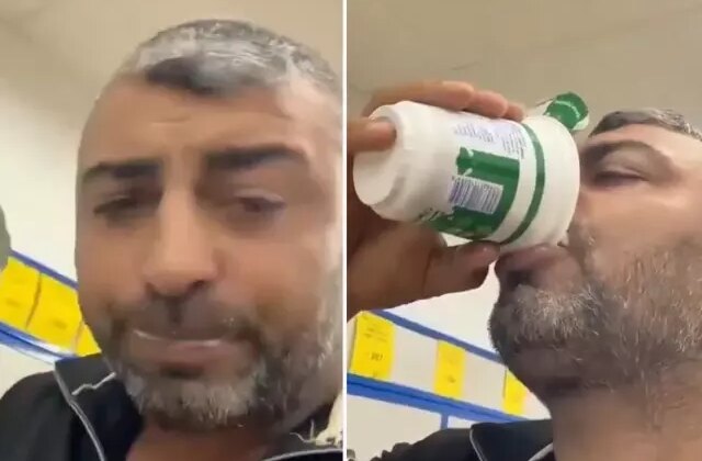 Ayranı içip boş kutuyu dolaba koydu! Savunması da skandal