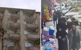 Balkondan parçalar koptu, yayalar son anda kurtuldu