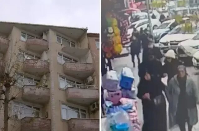 Balkondan parçalar koptu, yayalar son anda kurtuldu