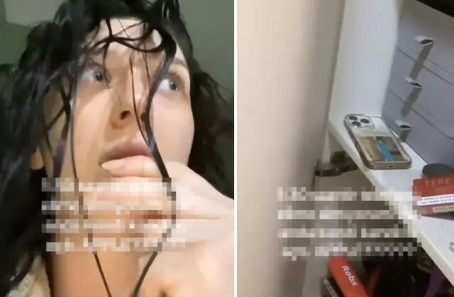 Duştan çıkan genç kadın, dolaptaki telefonundan gelen sesle şoke oldu