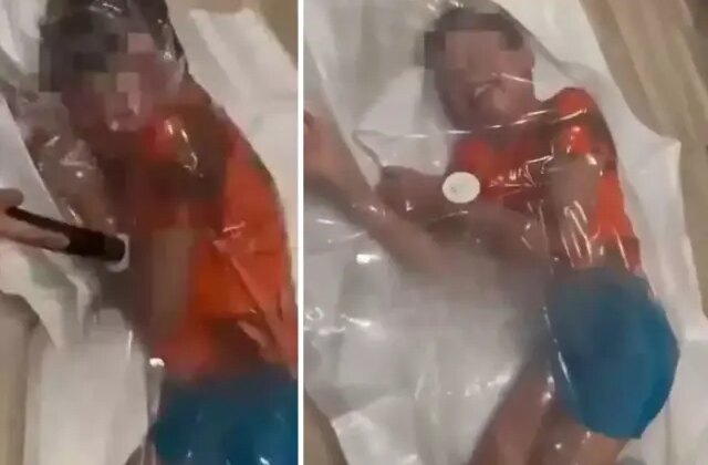 Beğeni uğruna vakumlu torbaya hapsettiği oğluna dehşeti yaşattı