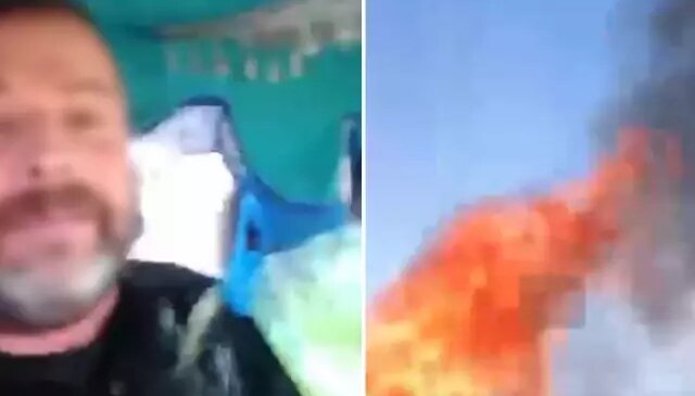 Canlı yayın açtı, gözyaşlarıyla anlattı! 5 çocuk babası adam belediye önünde kendini yaktı