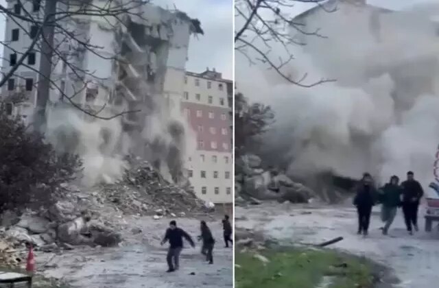 10 katlı bina “kontrollü” şekilde yıkıldı, çocuklar son anda kurtuldu