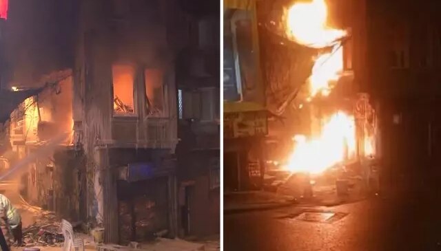 Beyoğlu’nda 4 katlı binada yangın çıktı: Bina sakini 2 kişi çatıya sığındı