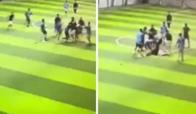 Halı sahada meydan savaşı! Birbirlerine acımadan vurdular