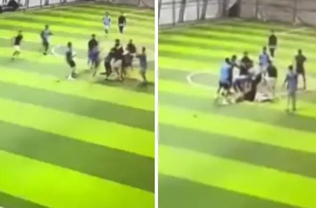 Halı sahada meydan savaşı! Birbirlerine acımadan vurdular