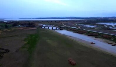 Büyükçekmece gölünde su azalıyor