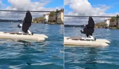 Çarşaflı kadın Boğaz’a böyle açıldı, düştü not hayli manidar