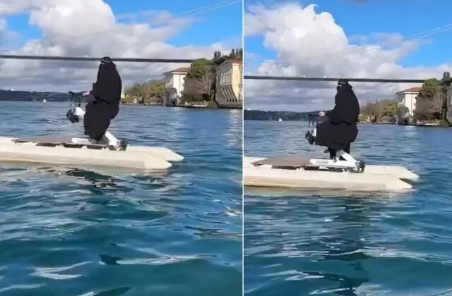 Çarşaflı kadın Boğaz’a böyle açıldı, düştü not hayli manidar