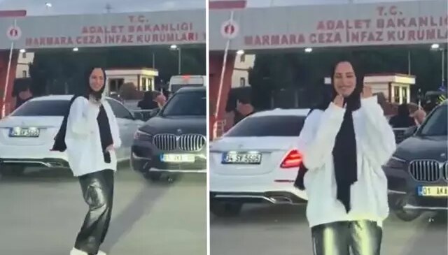 Cezaevi önünde tahliye bekleyen kadının dansı sosyal medyada gündem oldu