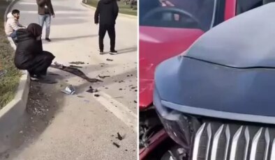 Direksiyon sınavında kurs aracı TOGG ile çarpıştı, sonuç inanılmaz