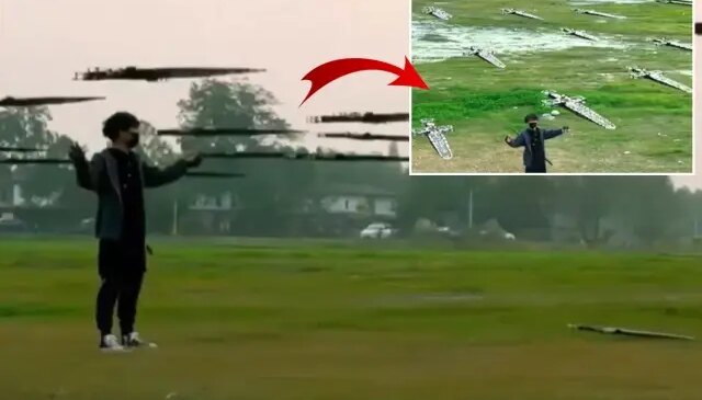 Dünya bu adamı konuşuyor! Kılıçlardan oluşan dron ordusu kurdu