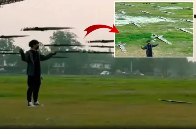 Dünya bu adamı konuşuyor! Kılıçlardan oluşan dron ordusu kurdu