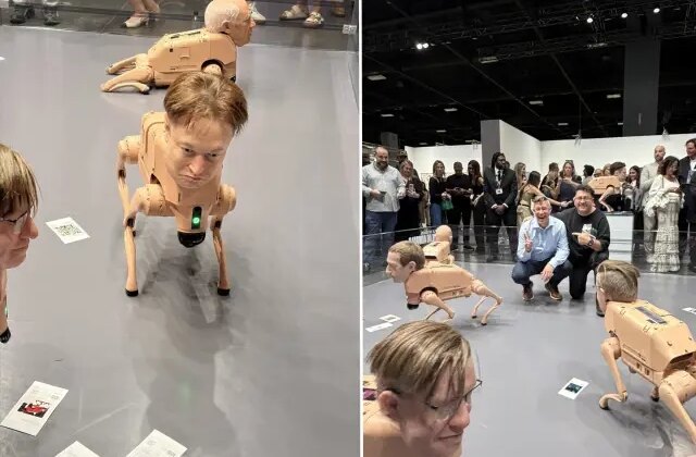 Dünyaca ünlü milyarderlerin yüzleri robot köpeklere monte edildi