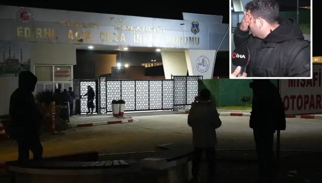 Edirne’de 12 yıl sonra tahliye olan mahkûm mutluluk gözyaşları döktü