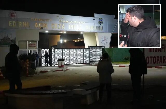 Edirne’de 12 yıl sonra tahliye olan mahkûm mutluluk gözyaşları döktü