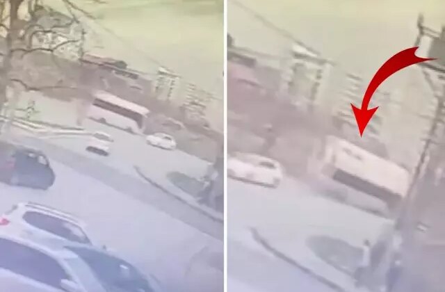 Esenyurt’ta 4 kişinin hayatını kaybettiği, işçi servisinin devrilme anı kamerada