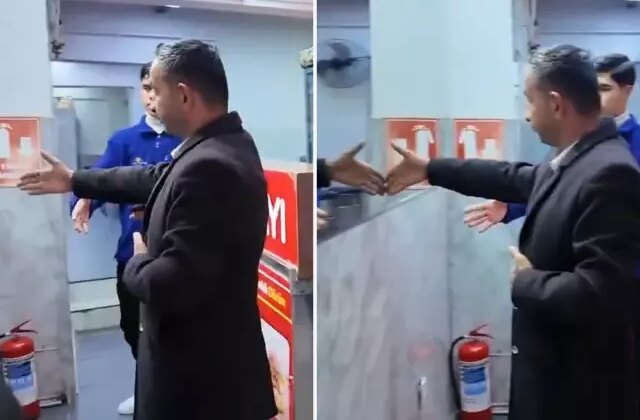 Esnaf ziyaretinde güldüren anlar! Yaptığına kendisi de inanamadı