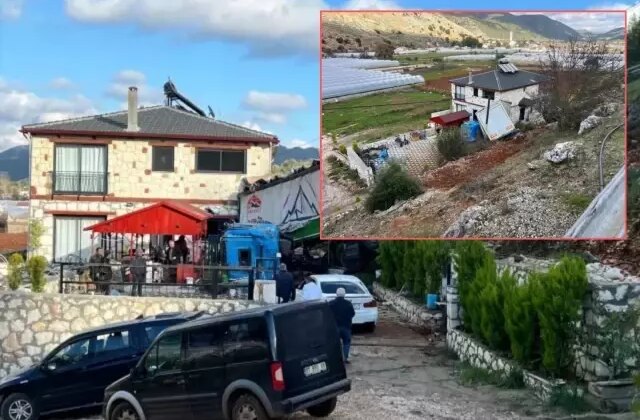 Faciadan dönüldü! Şarampole devrilen tır eve çarptı