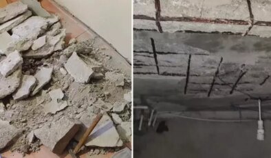 Fatih’te 4 katlı binanın zemininde çökme meydana geldi