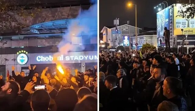 Fenerbahçelilerden Sadettin Saran’a destek! Stadın önünde toplandılar