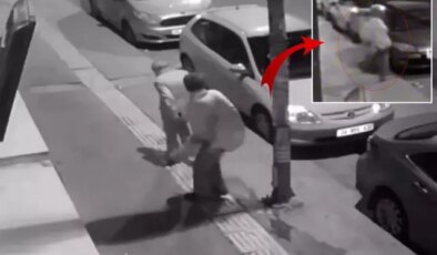 Genç kadın, yaşlı adamı yerde tekmeleyip öldüresiye dövdü
