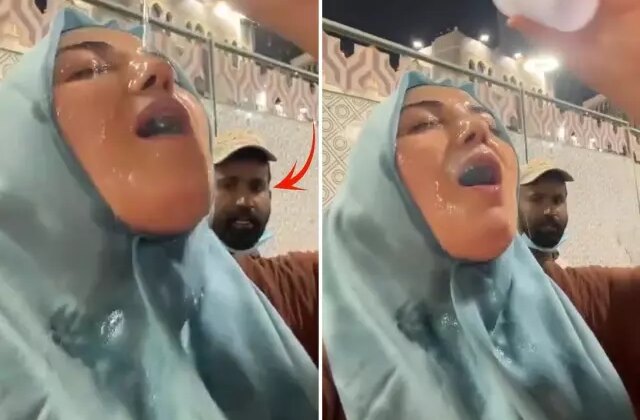 Görüntü umreden! Arkadaki adamın bakışları her şeyi özetliyor