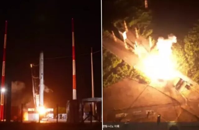 Kalkıştan 30 saniye sonra alev aldı: Güney Kore’nin ilk ticari uzay roketi düştü